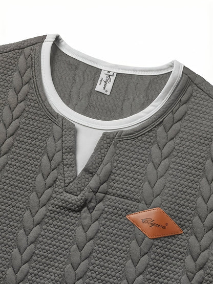 Herren-T-Shirt mit Rundhalsausschnitt, gedrehtes Design, lässig für Freizeit und Ausflüge  