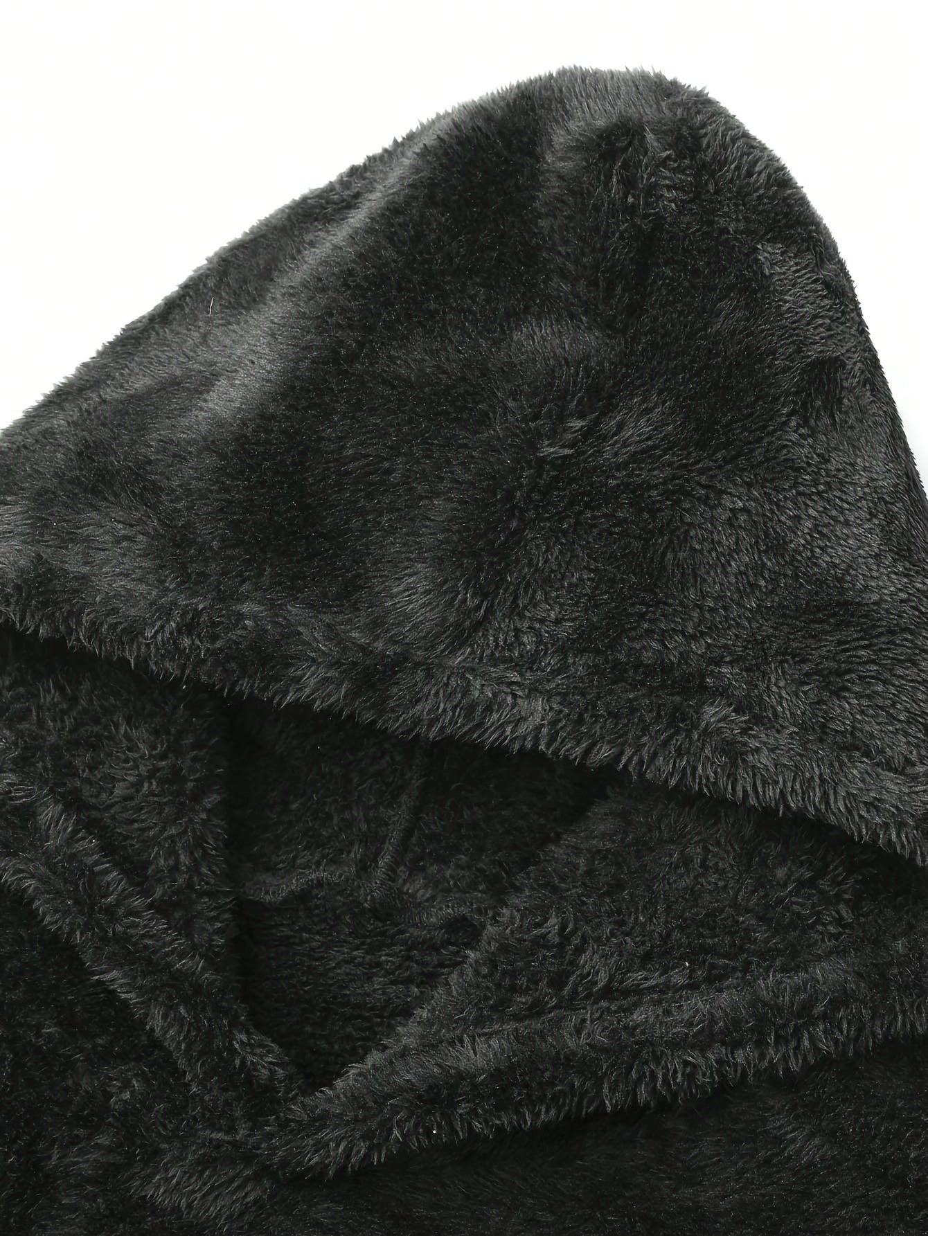 Ensemble Homme Doux Noir à Capuche et Pantalon Motif Géométrique Relief