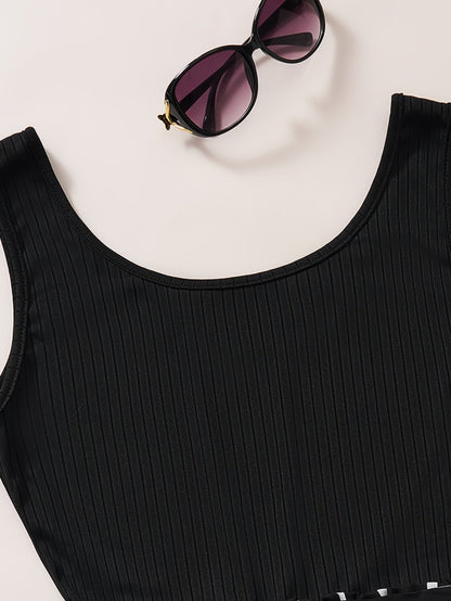 Combishort élégante à rayures pour femme, style décontracté été