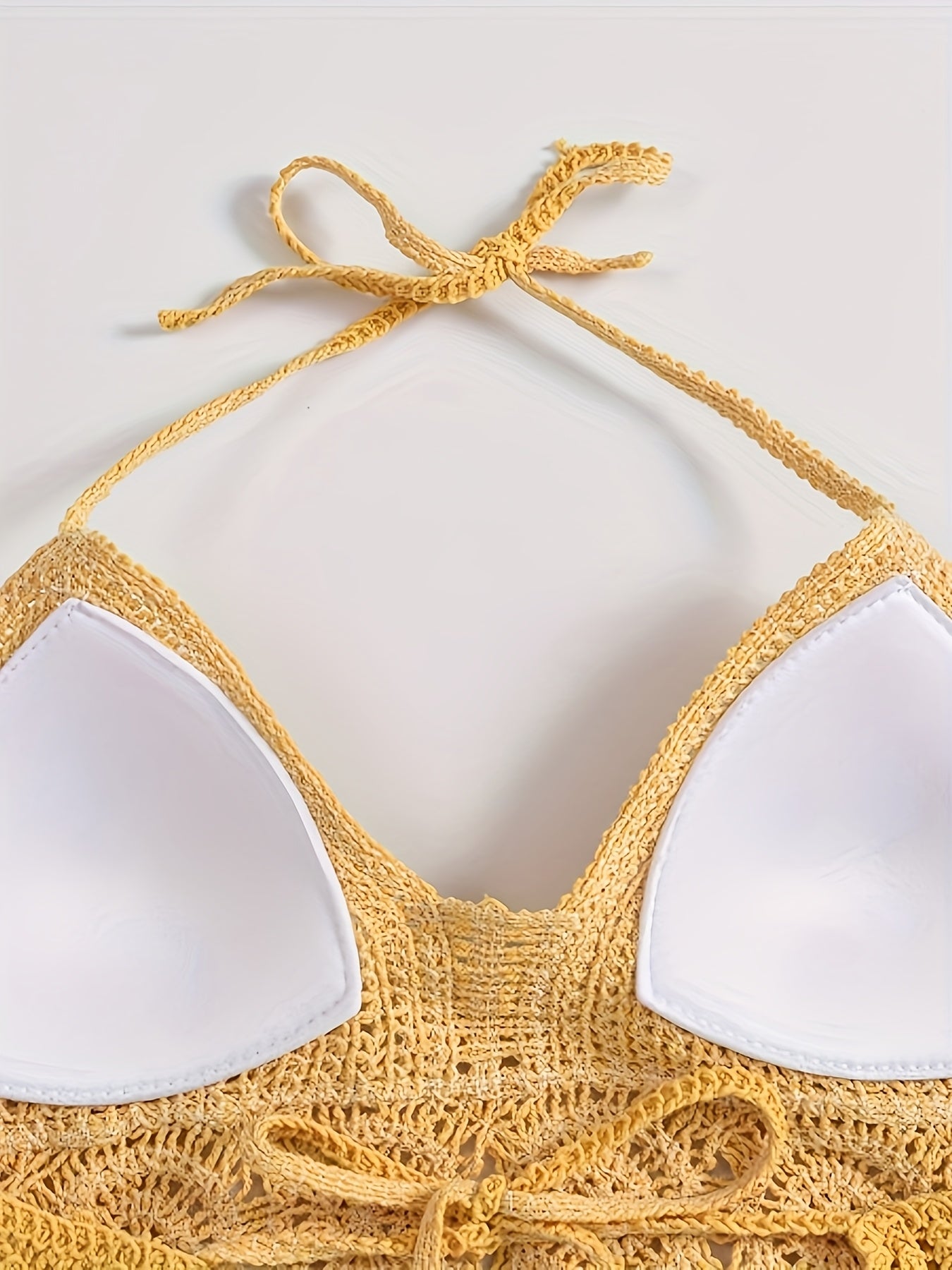 Top donna stile bohémien con frange per l'estate – top all'uncinetto schiena scoperta per festival