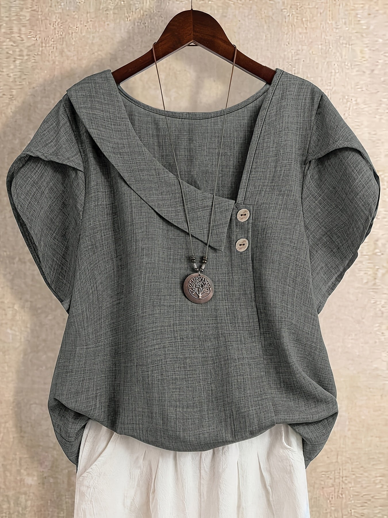 Blouse Tunique Femme Style Asymétrique Décontracté Élégant