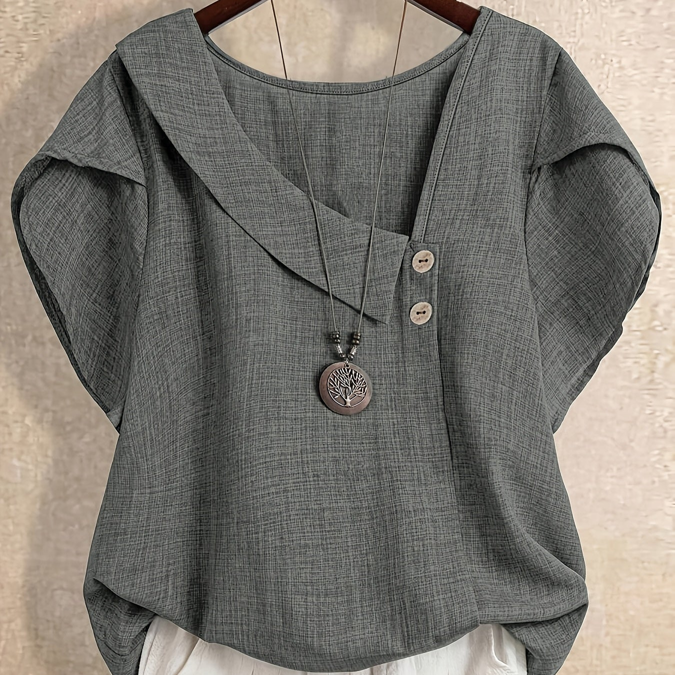 Blouse Tunique Femme Style Asymétrique Décontracté Élégant