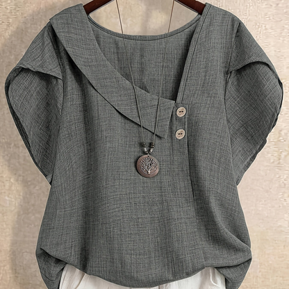 Blouse Tunique Femme Style Asymétrique Décontracté Élégant