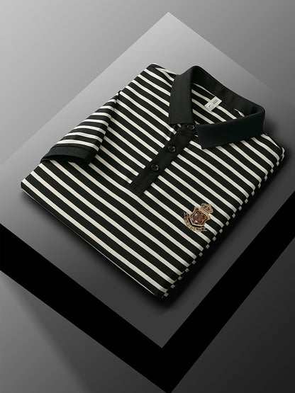 Polo homme élégant à rayures style chic et décontracté