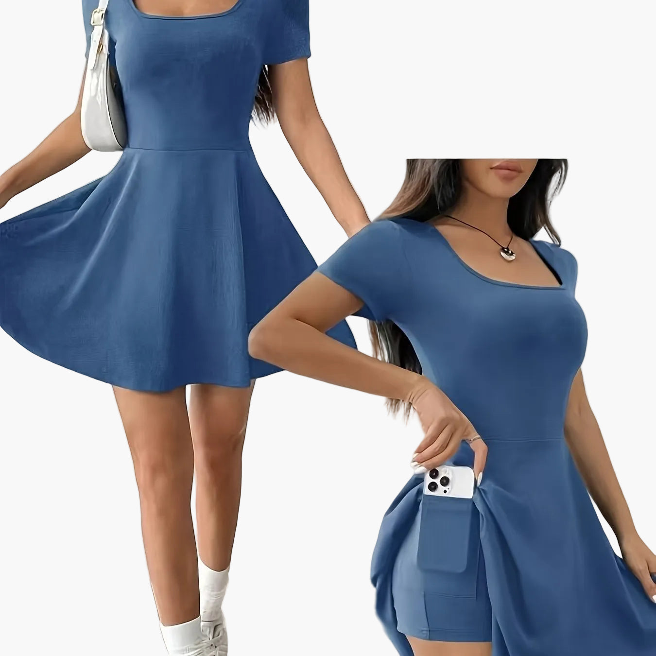 Robe courte élégante pour femme - Style décontracté et tendance, idéale pour l'été