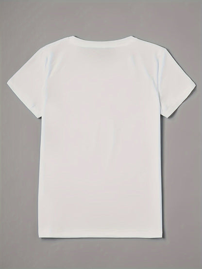 T-shirt Femme Style Décontracté Imprimé Cœur Volant pour Look Estival et Moderne