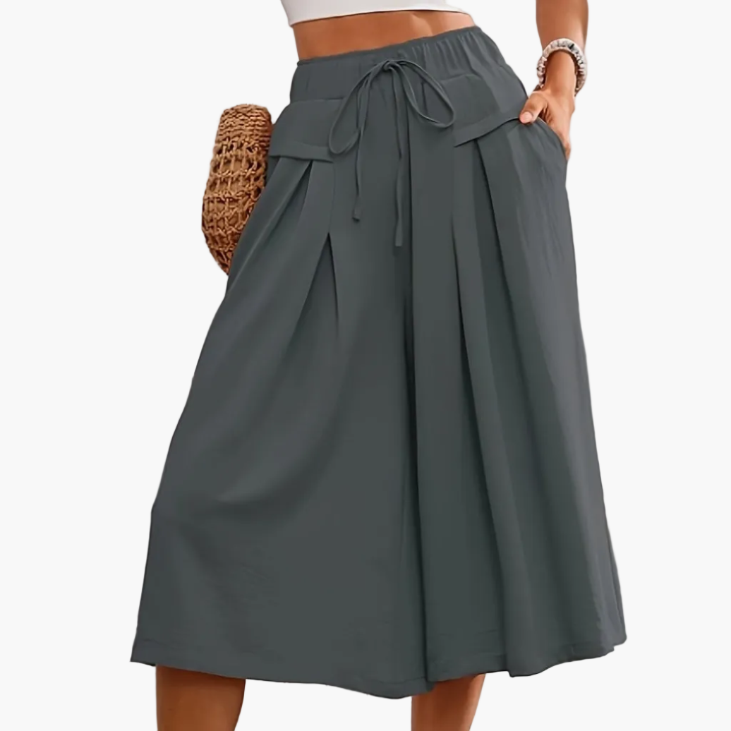 Jupe-culotte ample femme style élégant pour l'été, coupe large et décontractée