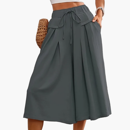 Jupe-culotte ample femme style élégant pour l'été, coupe large et décontractée