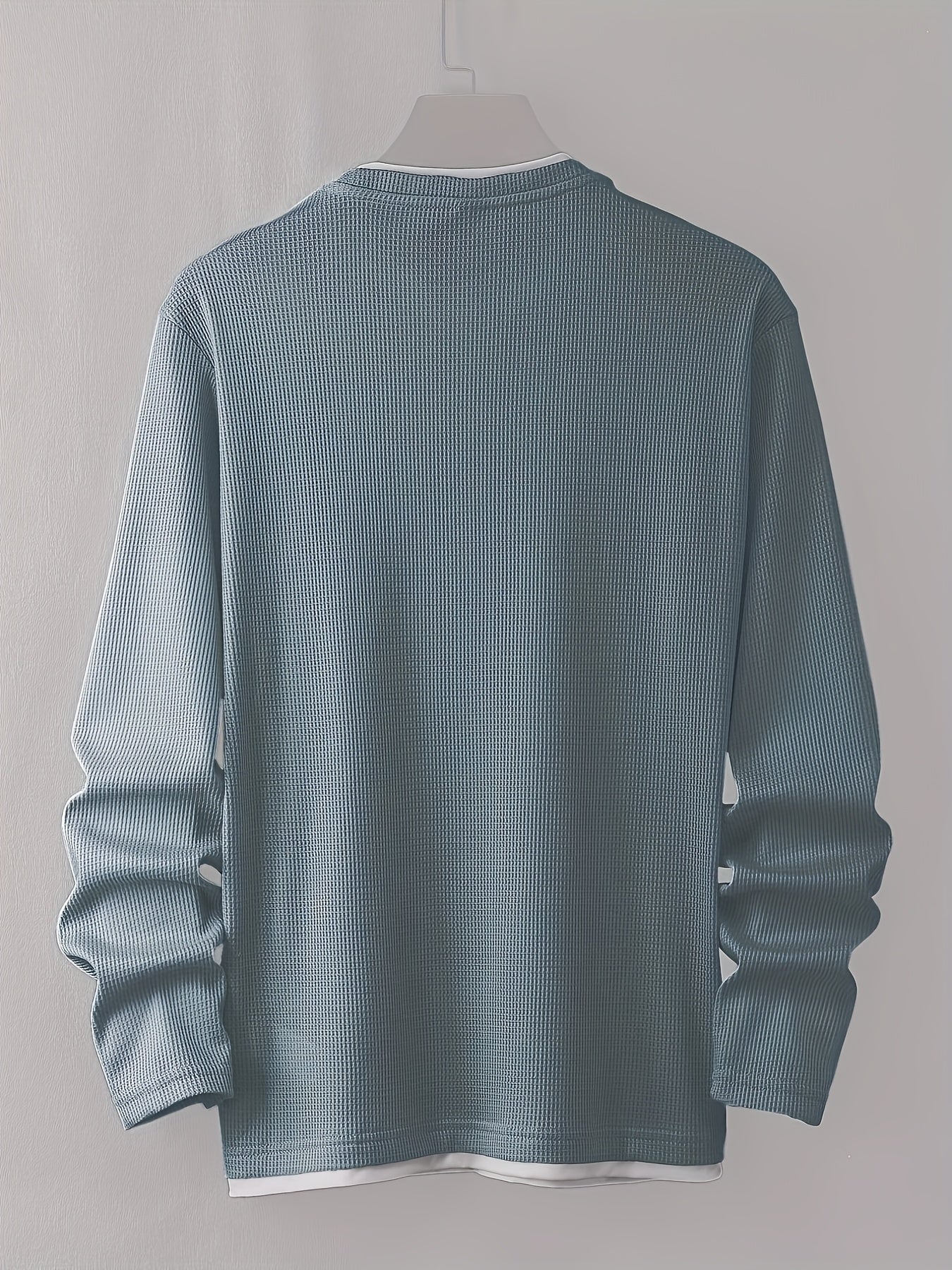 Pull homme texturé gaufré manches longues imprimé smiley col rond