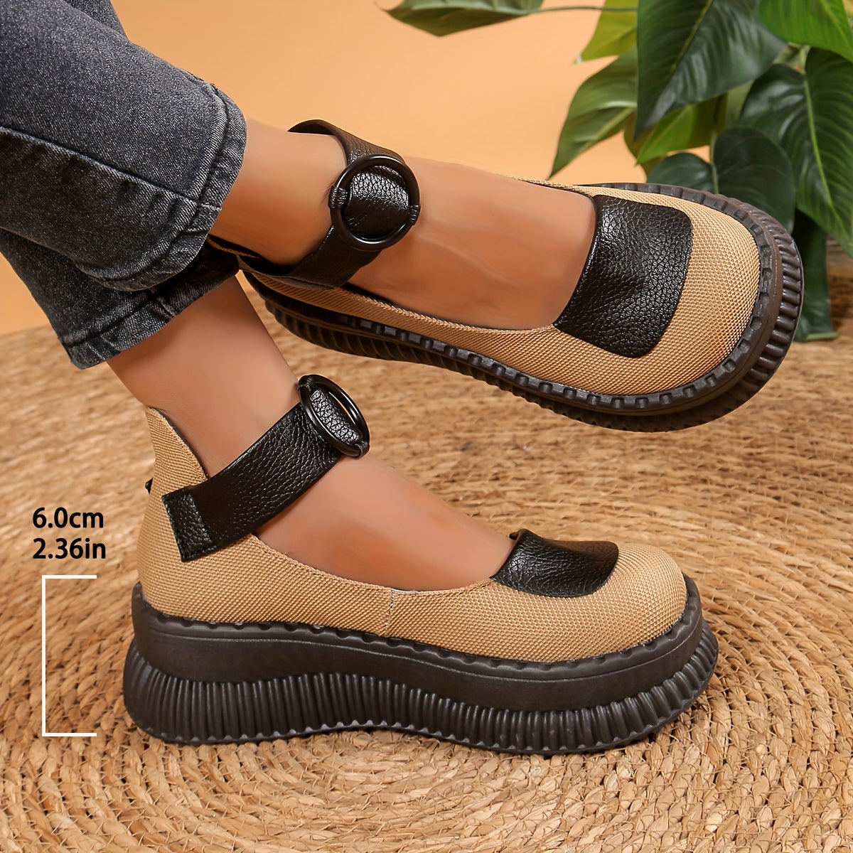 Chaussures bateau vintage pour femme à bout rond et bride boucle – Style décontracté