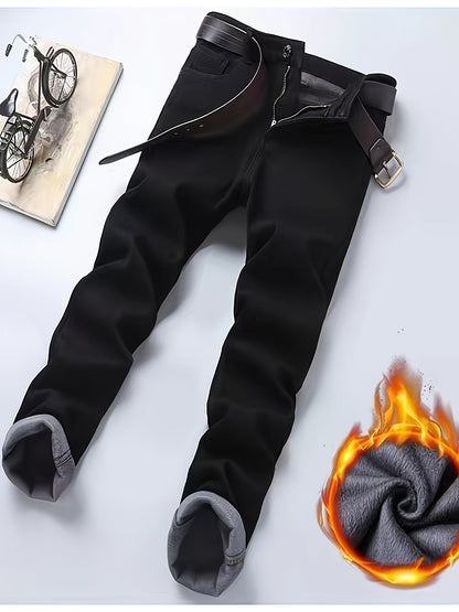 Pantalon Homme Noir Coupe Droite avec Ceinture Détachable Style Décontracté