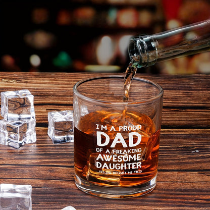 Bicchiere da whisky per uomo – Regalo divertente per papà, stile classico, ideale per la festa del papà o compleanno