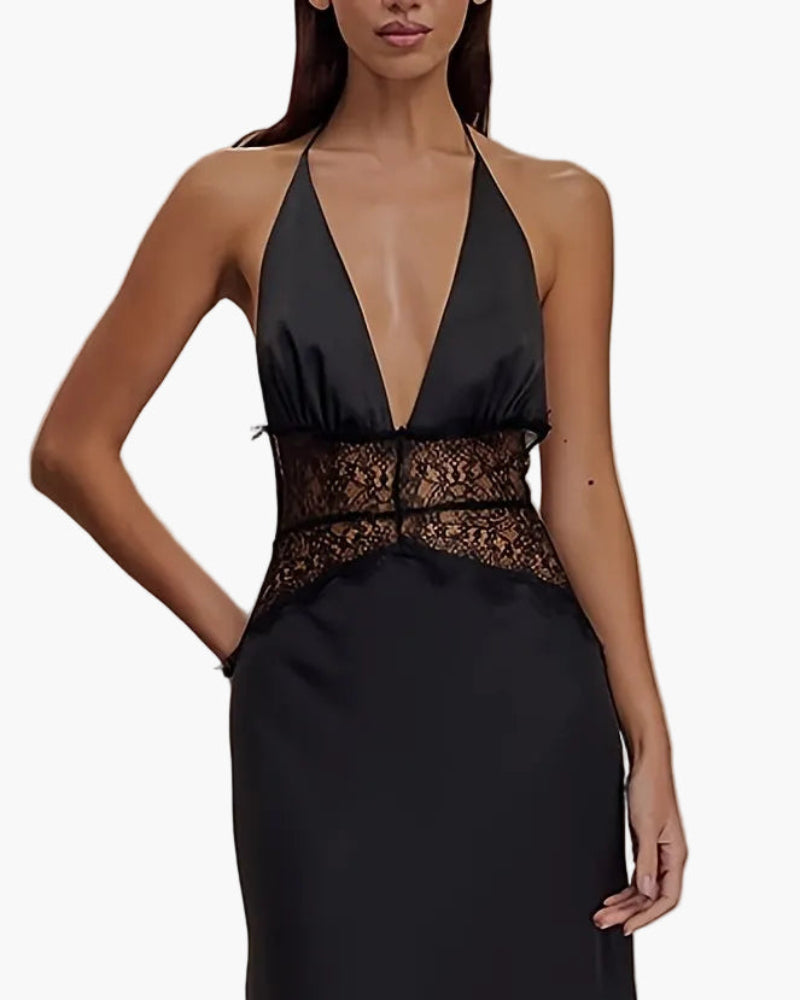 Robe de soirée élégante femme dos nu style glamour pour occasions spéciales