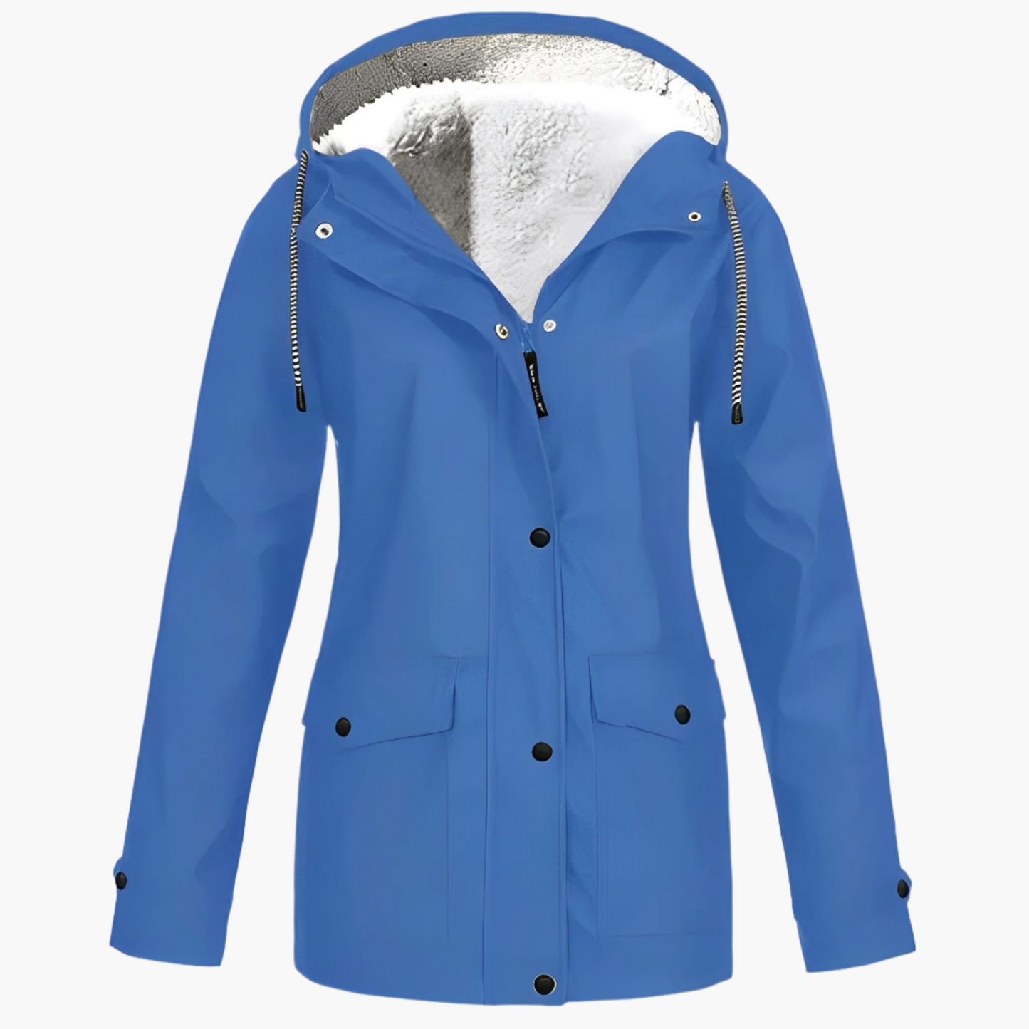 Chaqueta impermeable para mujer estilo urbano forrada con polar para invierno y lluvia