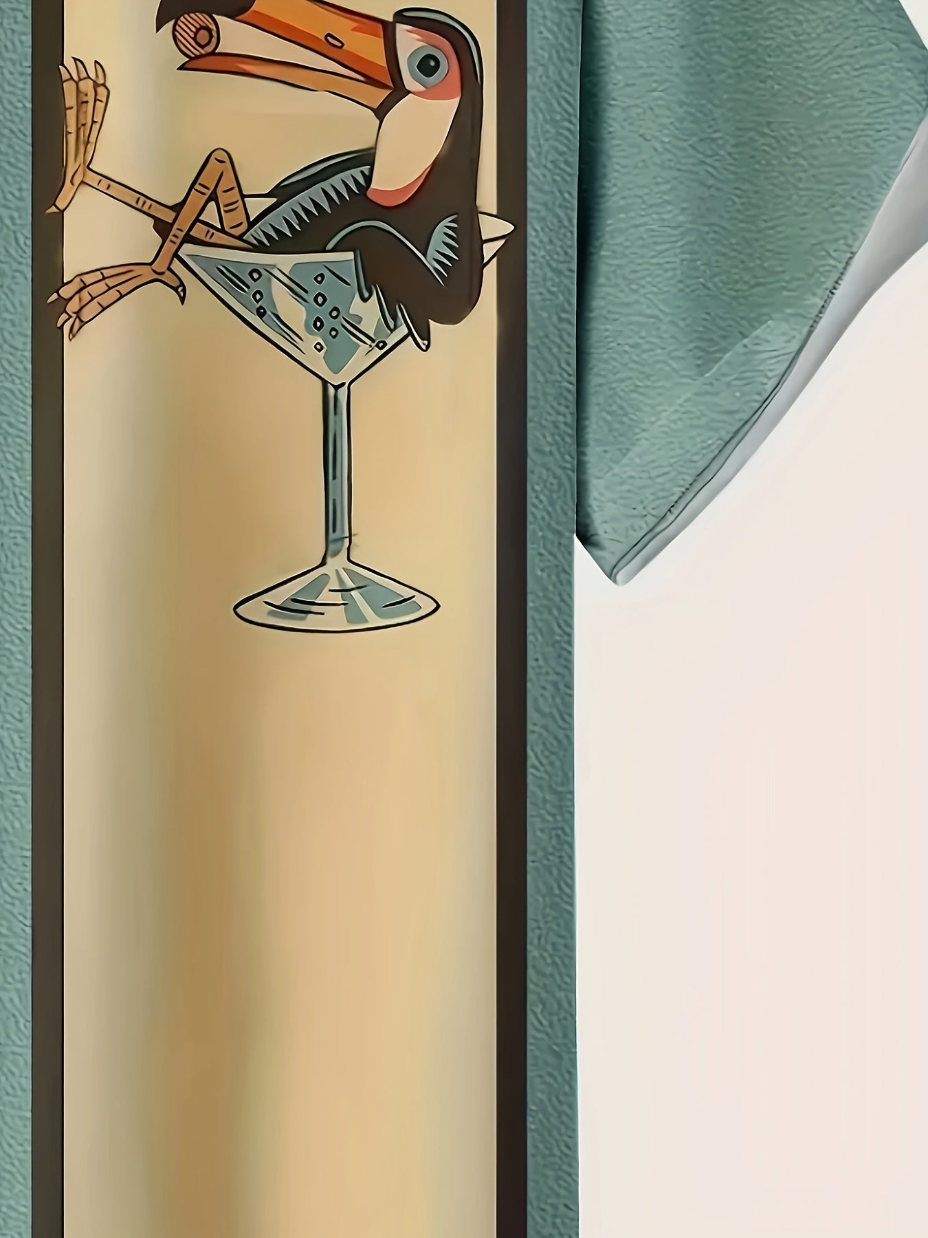 Chemise de plage décontractée homme style tropical à motif toucan – idéale pour l'été et les vacances