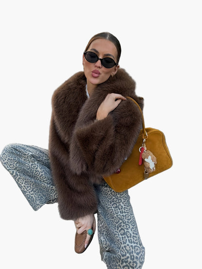 Chaqueta de mujer estilo chic de piel sintética corte amplio para otoño/invierno – Ideal para un look casual y elegante