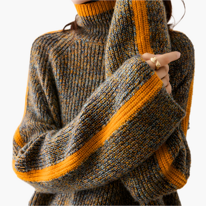 Maglione Invernale Stile Casual da Donna - Collo Alto Ampio ed Elegante