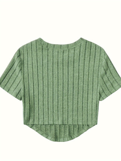T-shirt Femme Style Décontracté à Manches Courtes Col Rond – Idéal pour l'Été et les Loisirs