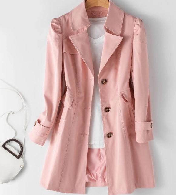 Betty – Trenchcoat lente en herfst Koreaanse stijl slank lang