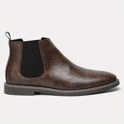 Bottes Chelsea Homme Marron Foncées Élastiquées Style Classique