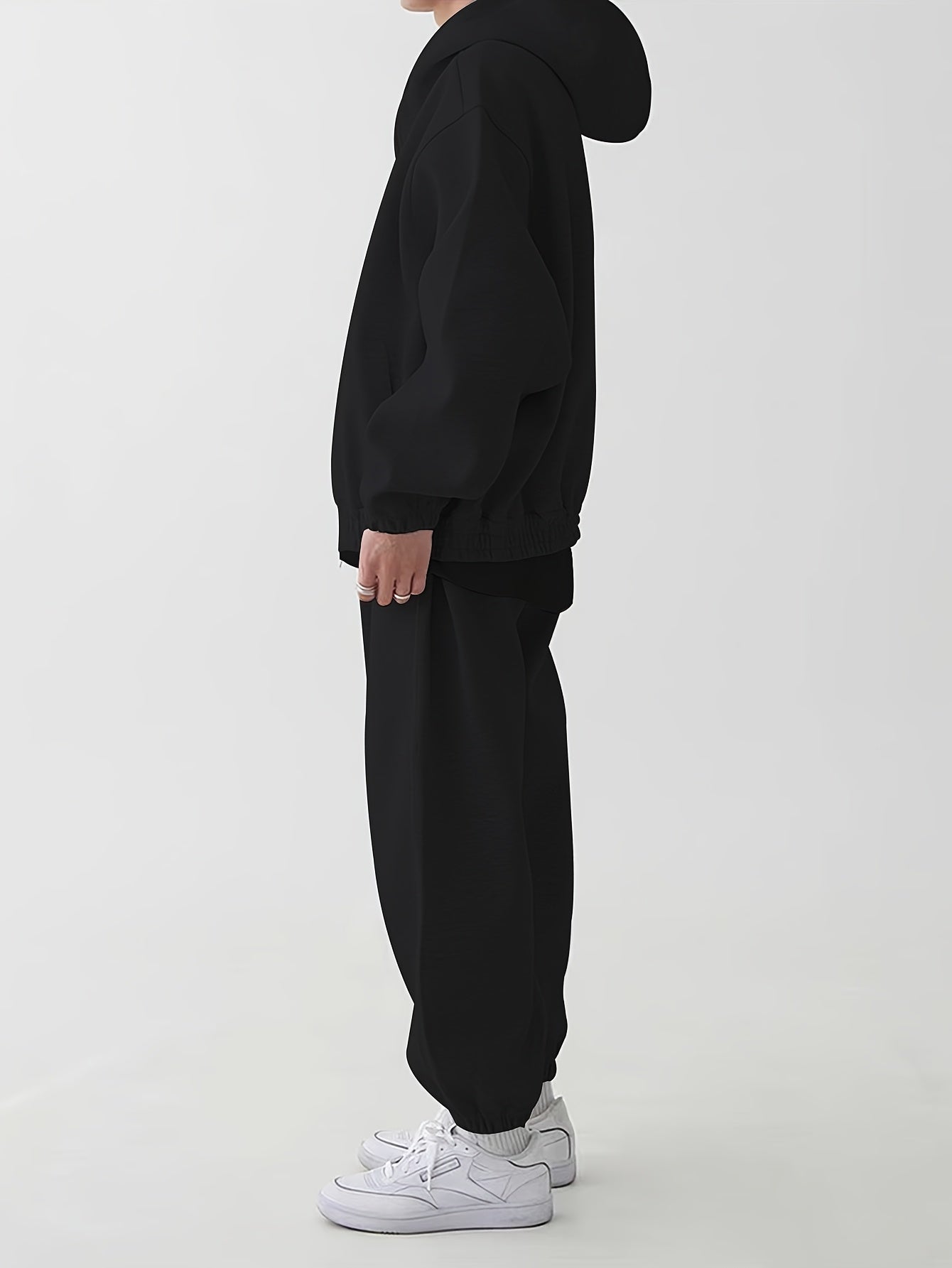 Ensemble survêtement unisexe gris clair à capuche zippé et pantalon décontracté