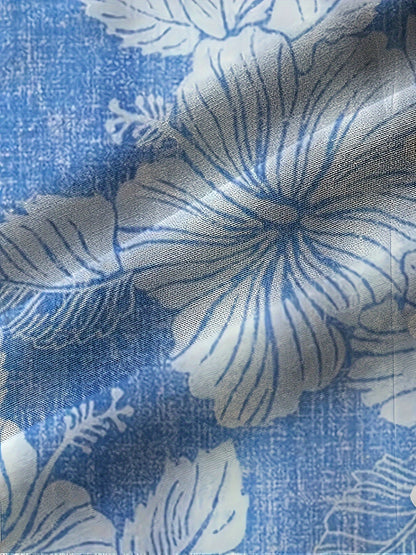 Herresommer-skjorte med blomsterprint i hawaiisk stil – afslappet pasform, ideel til sommer og fritid