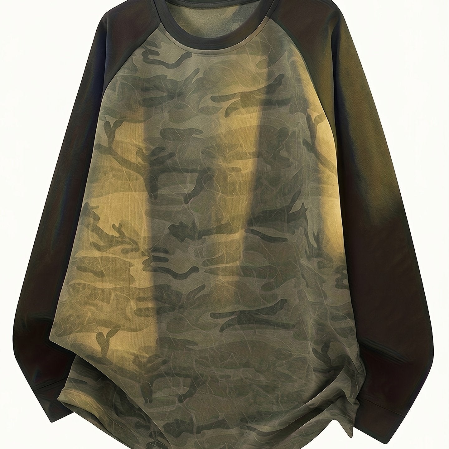 T-shirt à manches longues camouflage Raglan Vert Armée