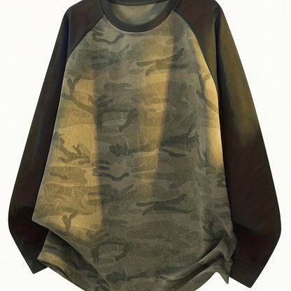 T-shirt à manches longues camouflage Raglan Vert Armée