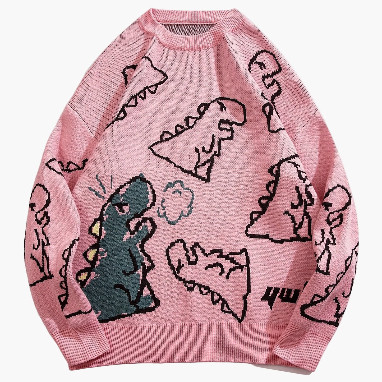 Sudadera casual con estampado de dinosaurio para adolescente masculino – estilo streetwear de moda