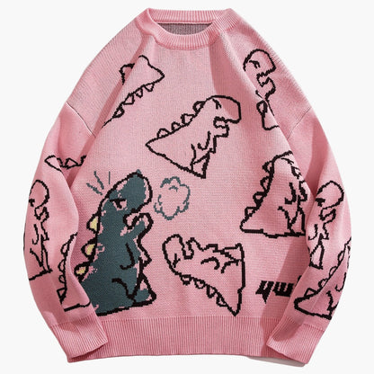 Sudadera casual con estampado de dinosaurio para adolescente masculino – estilo streetwear de moda