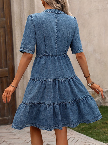 Robe décontractée pour femme style chemisier à boutons, élégante et estivale