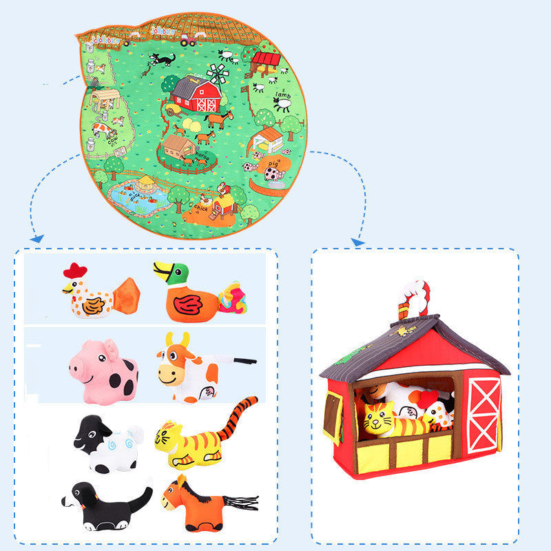 Tappeto da Gioco Jungle per Bambino – Tappeto Educativo con Animali di Peluche – Unisex