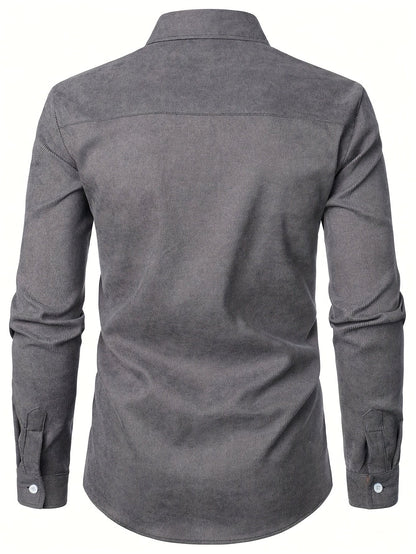 Afslappet herreskjorte med lange ærmer og ternede detaljer – Elegant stil perfekt til alle lejligheder