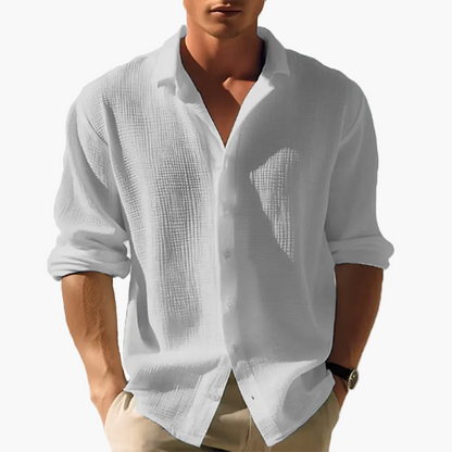 Chemise décontractée homme à manches longues style estival pour tenues urbaines et vacances