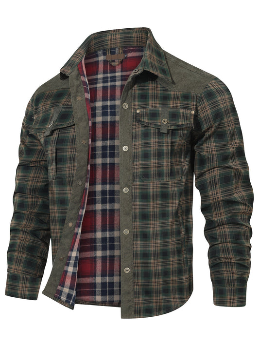 Lässiges Herrenhemd im Outdoor-Karohemd-Stil