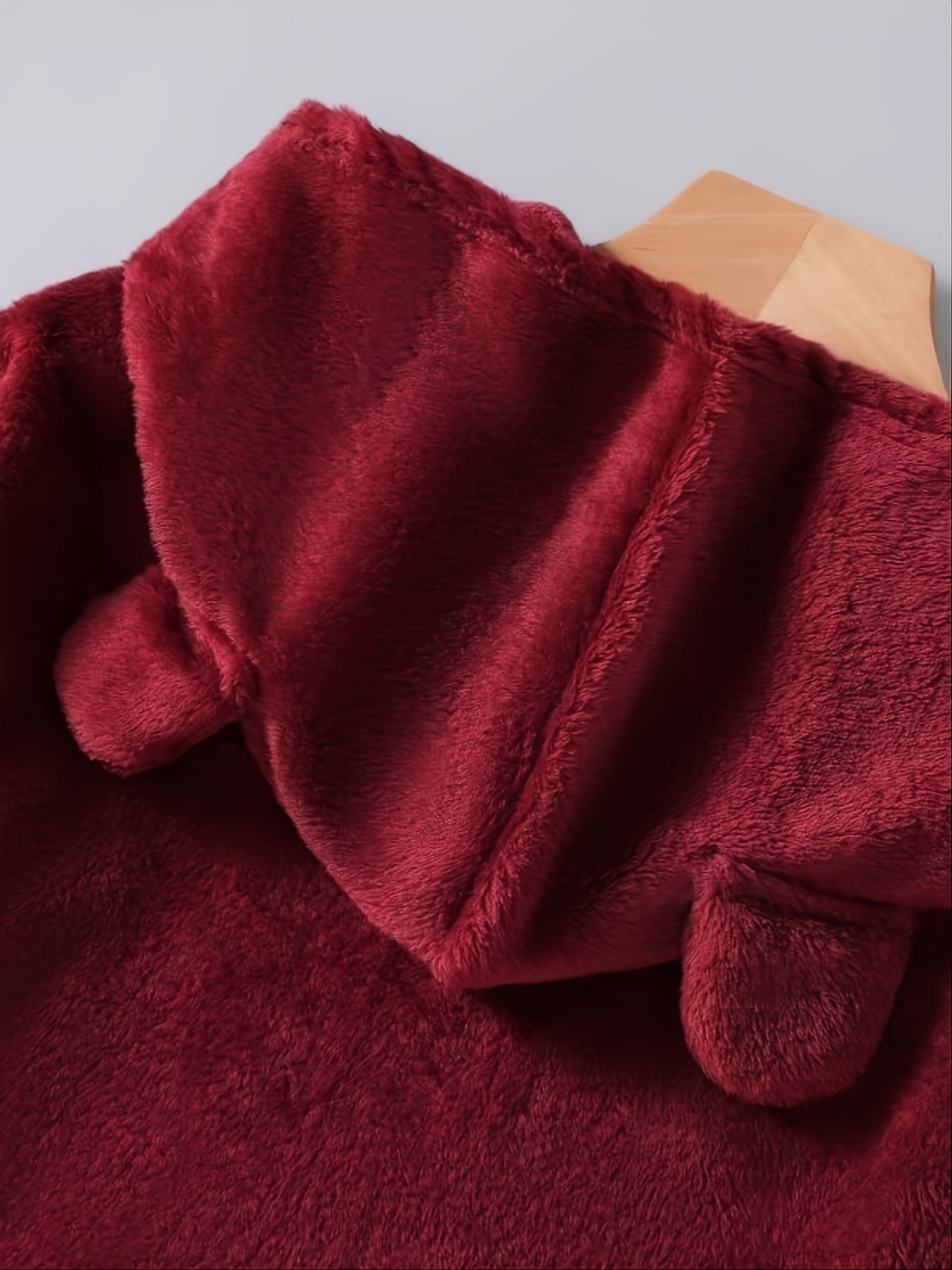 Pull à Capuche Teddy Femme Motif Chat "Fluff You" Rouge Bordeaux avec Oreilles