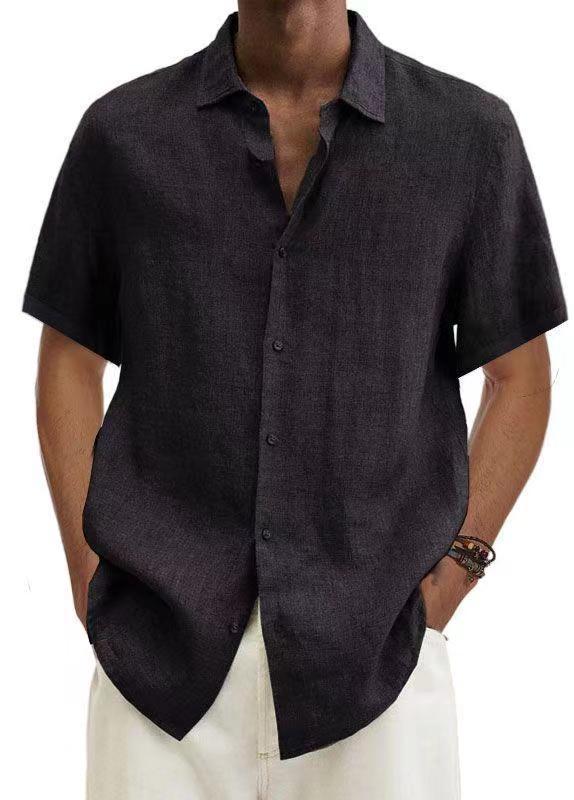 Casual overhemd voor heren Japanse stijl korte mouwen zomer