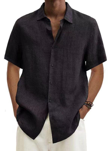 Casual overhemd voor heren Japanse stijl korte mouwen zomer