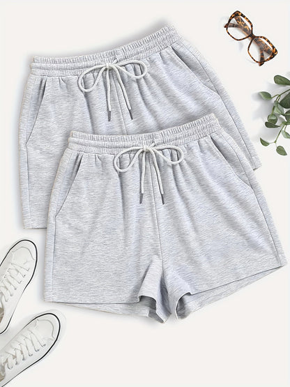 Short de sport décontracté pour femme avec taille élastique et cordon, idéal pour l'été et les loisirs