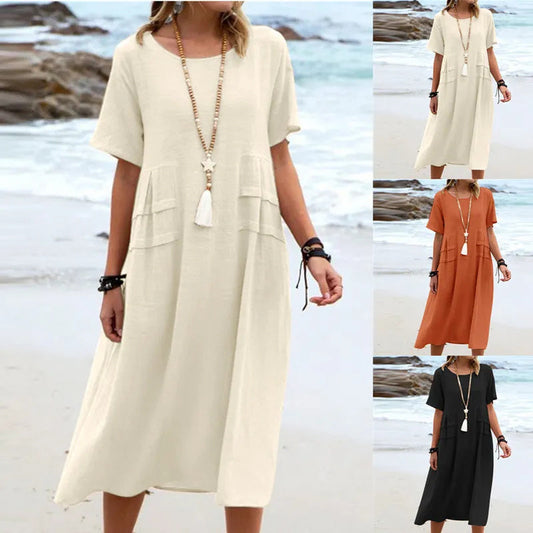 Robe d'été ample décontractée pour femme style bohème plage