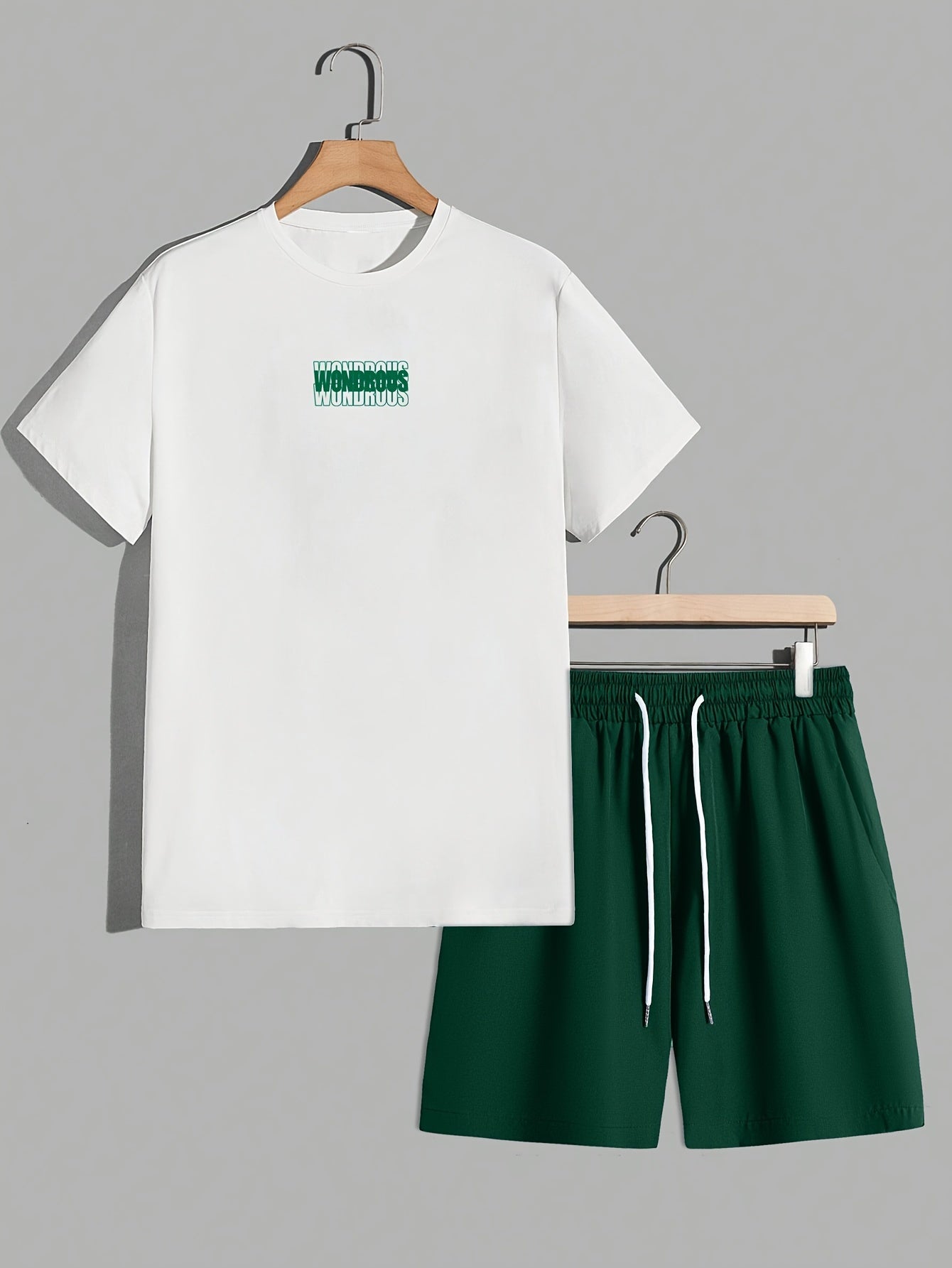 Ensemble streetwear homme t-shirt graphique et short style décontracté tendance