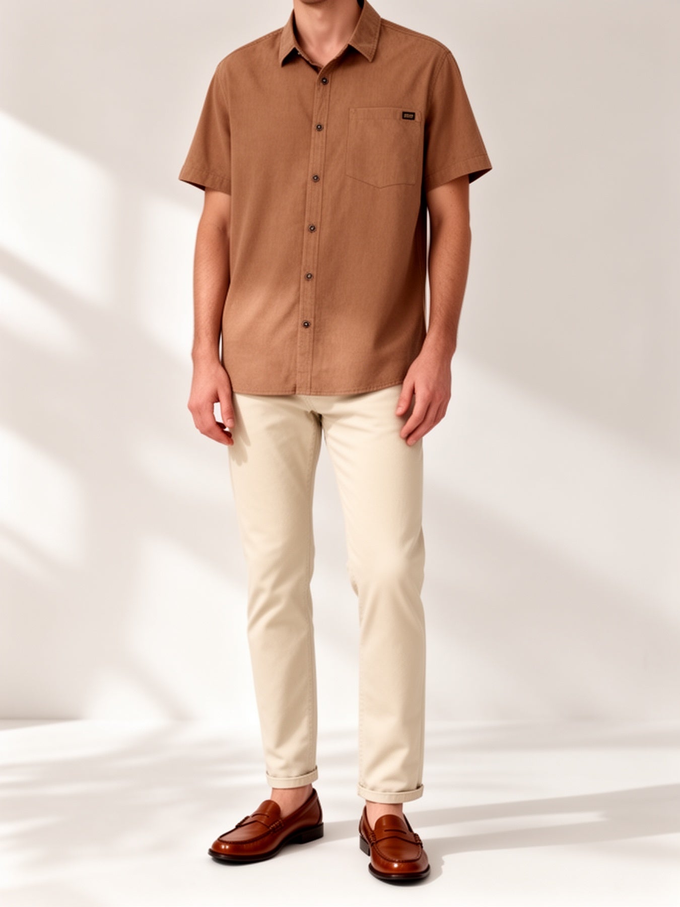 Camisa casual para hombre de manga corta estilo urbano elegancia veraniega