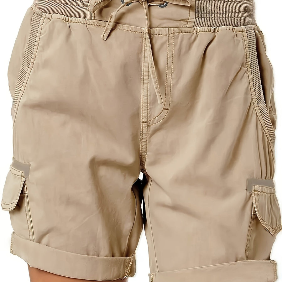 Afslappede cargoshorts til kvinder med lommer og snøre – Ideelle til sommer og fritid