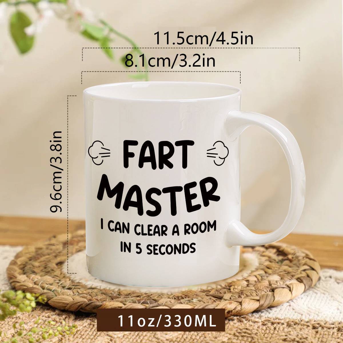 Taza humorística para hombre – Maestro de los pedos, taza de café divertida, regalo original para amante de las bromas