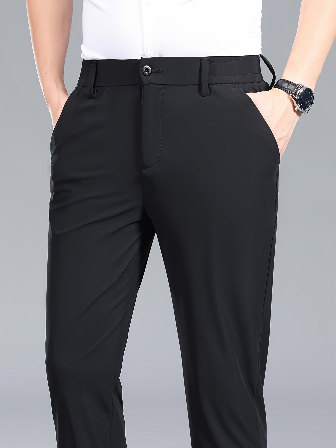Pantalon de costume extensible pour homme style business – Confort ultime pour bureau et occasions formelles