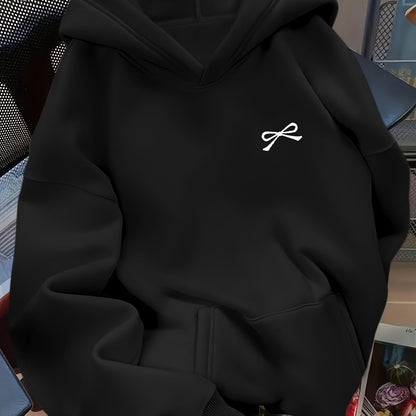 Women's Bow Embroidered Oversized Pullover Hoodie