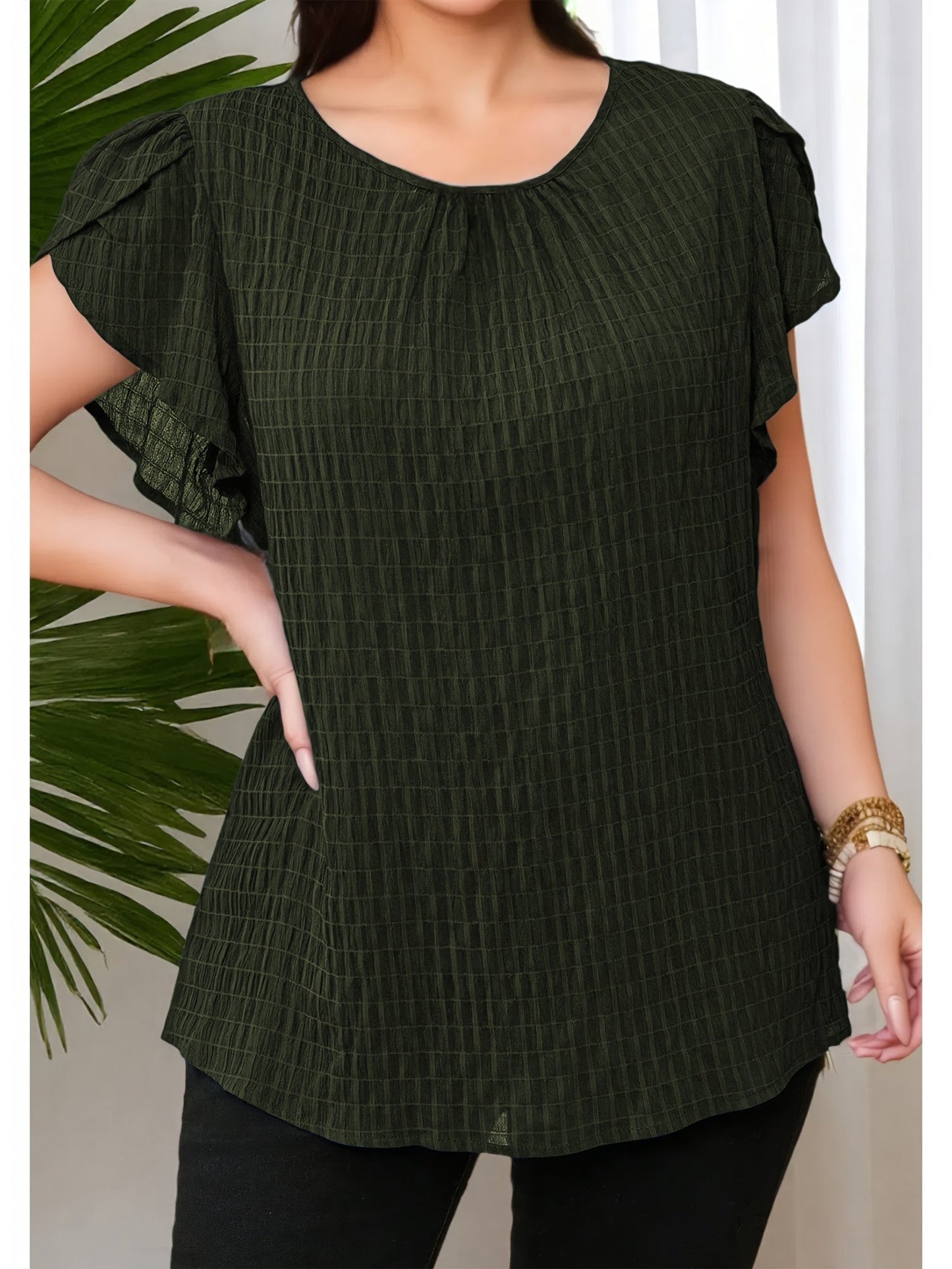 Elegant Women's Blouse with Butterfly Sleeves, Casual Style for Office or Outings