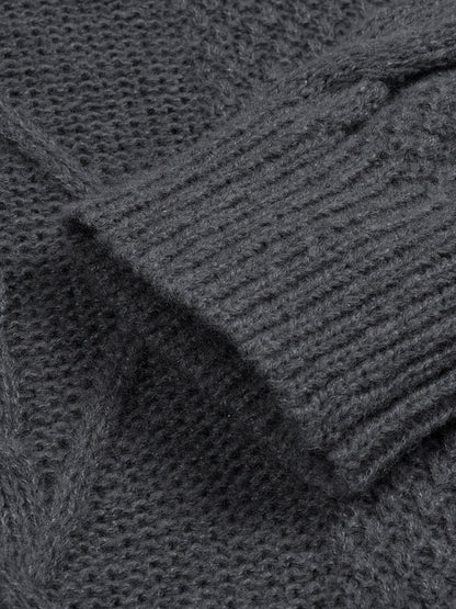 Męski sweter z warkoczowym wzorem w stylu casual – idealny na jesień/zimę