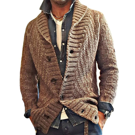 Shawl Collar Vest Cardigan Vintage Style for Men - Casual and Versatile Elegance