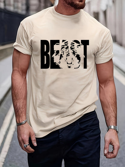 T-shirt grande taille homme style urbain imprimé BEAST – Mode streetwear décontractée